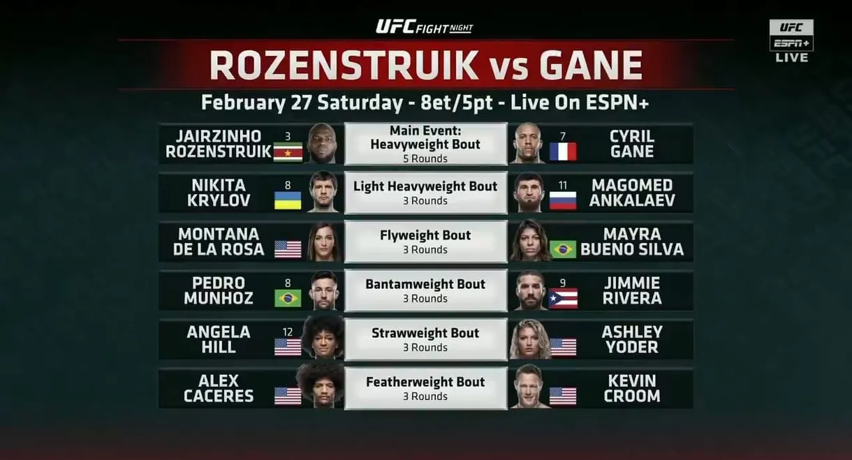 UFC Fight Night 186: Rozenstruik vs. Gane